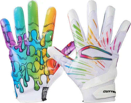 Vista 12 de Guantes de fútbol Cutters - Guantes de receptor de fútbol para el día del partido con agarre de silicona de alta adherencia, soporte y protección