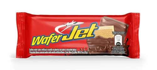 Vista 2 de Jet Galletas de oblea de vainilla cubiertas de chocolate, 10 unidades, 7.7 onzas