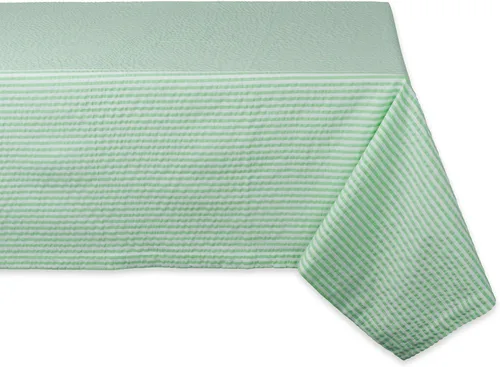Vista 13 de DII Colección de mesa a rayas de sirsaca 100% algodón, aguamarina, mantel, 60x84, 1 pieza
