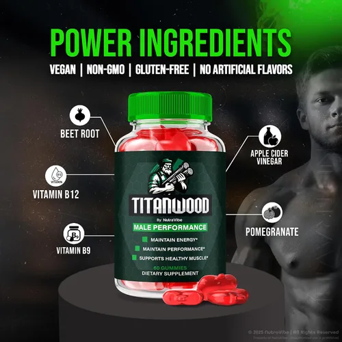 Vista 5 de Paquete de 2 gomitas Titan Wood – Fórmula potente para energía, resistencia, impulso y soporte de rendimiento diario Gomitas TitanWood de gran
