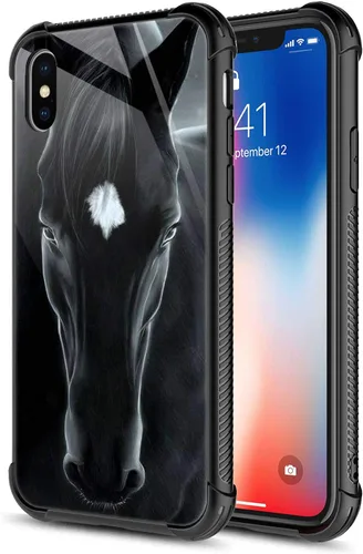 Vista 21 de CARLOCA Funda compatible con iPhone Xs, diseño gráfico a prueba de golpes, antiarañazos, protección contra caídas para iPhone X/XS Familia de jirafa
