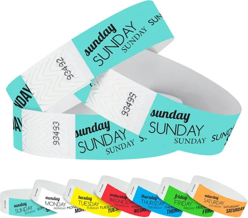 Vista 9 de WristCo Pulseras Tyvek - Paquete variado de fin de semana, 1,500 unidades ¾" x 10" - impermeables, reciclables, cómodas, resistentes a desgarros
