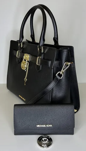 Vista 4 de MICHAEL Michael Kors Hamilton MD - Bolsa con cartera triple y gancho para bolso Negro