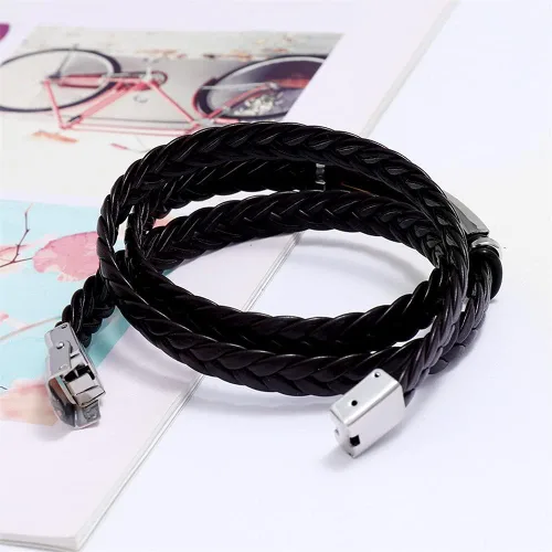 Vista 5 de Pulsera de cadena bizantina de acero inoxidable con símbolo de fe cristiana Ichthys con símbolo de fe cristiana, tono dorado, plateado