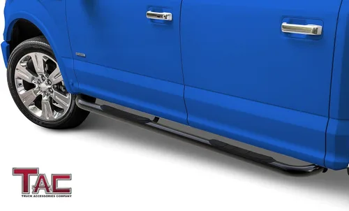 Vista 2 de TAC - Estribos laterales para Ford F150 SuperCrew Cab 2015-2024 y 2022-2024 F150 Lightning EV 2017-2024 F250/350/450/550 Super Duty Crew Cab Truck