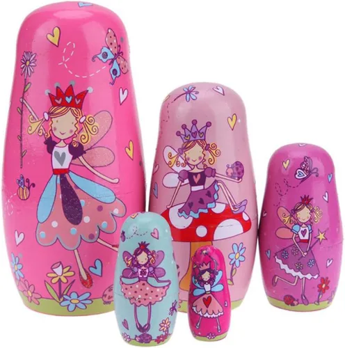 Vista 10 de Konrisa Muñecos anidables de Papá Noel enano Matryoshka - Muñecos de madera rusa para fiestas de cumpleaños, juego de 5