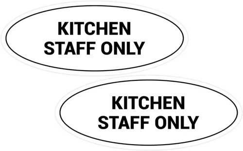 Vista 34 de Signs ByLITA Letrero ovalado solo para el personal de cocina (rojo) - Pequeño