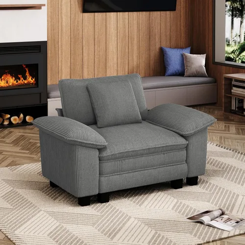 Vista 47 de Sofá seccional en forma de U de 123 pulgadas con cojines tipo nube, juego de sofá modular de asiento profundo con 5 asientos y 2 otomanos, brazos