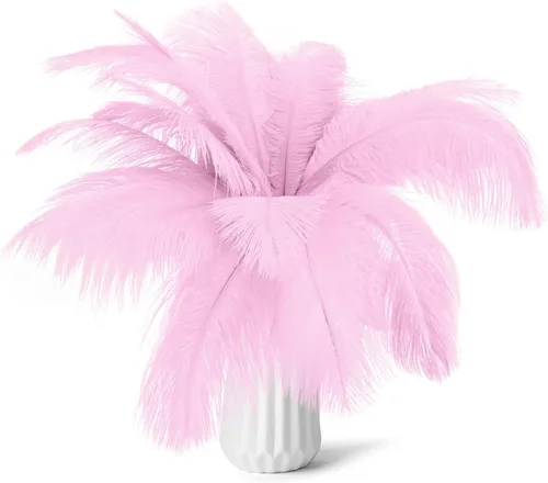 Vista 10 de Kit de plumas de avestruz natural en masa color beige de 15-17 pulgadas (38-43 cm), 80 piezas. Los kits contienen plumas de 8-10 pulgadas y palos