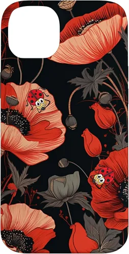 Vista 15 de Poppy Flower Ladybug Red & Black Pattern Case for iPhone 17