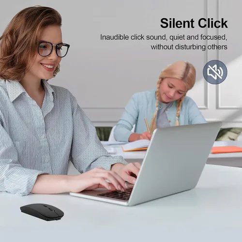 Vista 6 de Ratón inalámbrico Bluetooth USB C para MacBook Air Pro iMac Laptop Computer, Ratón C silencioso inalámbrico recargable para Mac Desktop/iPad/Surface
