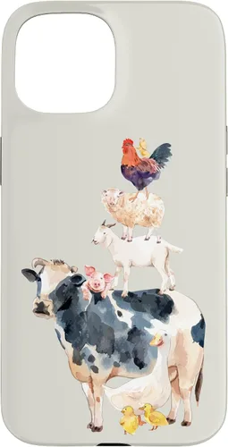 Vista 6 de Cute Animals Cow Chicken Pig Farmer Animal Lover Case for iPhone 17