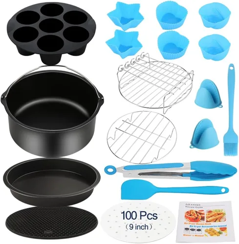 Vista 10 de Accesorios para freidora de aire, 9 piezas para freidora de aire Gowise Gourmia Cozyna Ninja, se adapta a todas las freidora de aire caliente de 3.7