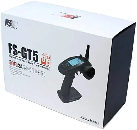 Vista 5 de Flysky FS-GT5 6CH RC Transmisor con receptor FS-BS6 2.4Ghz AFHDS 2A Protocolo Gyro Radio para RC Coche Barco