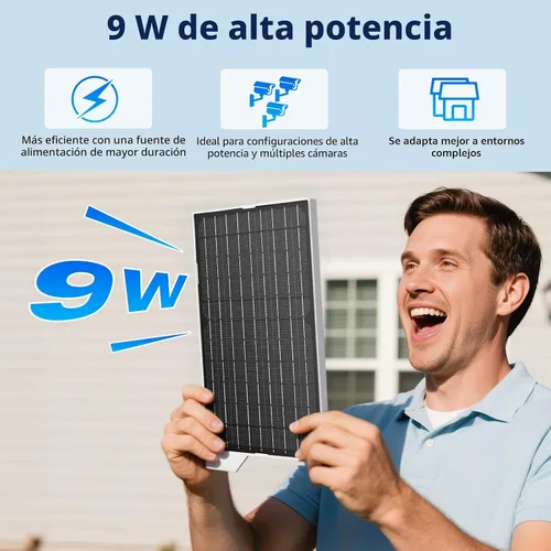 Vista 2 de Paquete de 2 paneles solares de 9 W, impermeable IP65, cargador de alta eficiencia con cable USB-C de 10 pies y adaptador micro USB, funciona