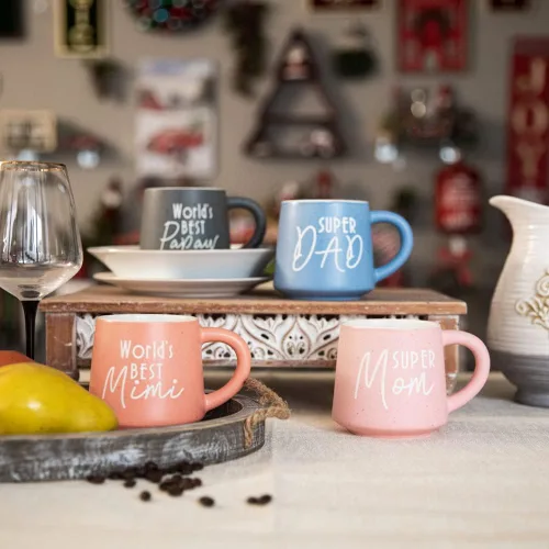 Vista 8 de COLLECTIVE HOME - Taza de café, taza de té de cerámica familiar, regalo divertido para el día de la madre/padre, 16 oz, apta para lavavajillas y Mimi