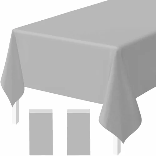 Vista 41 de Paquete de 2 Manteles de Plástico Beige Desechables Cubiertas de Mesa Mantel Rectangular Beige para Fiesta Baby Shower Boda Cumpleaños Mantel