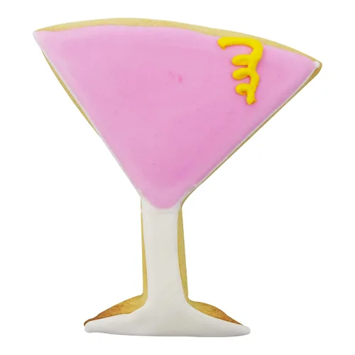Vista 4 de R&M International 1978 Cortadores de galletas para bebidas, copa de martini, flauta de champán, botella de champán, botella, copa de vino, vaso