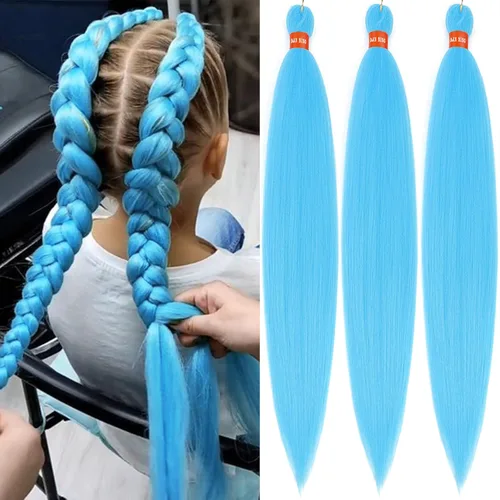 Vista 63 de Cabello trenzado preestirado ombré, extensiones de cabello trenzado sedoso, sin picazón, trenzas de cabello trenzado de ganchillo con textura Yaki