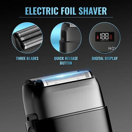 Vista 3 de Novah - Juego de cortapelos y recortadores profesionales de peluquería – Máquina de afeitar de papel de aluminio profesional para hombres, cortadora