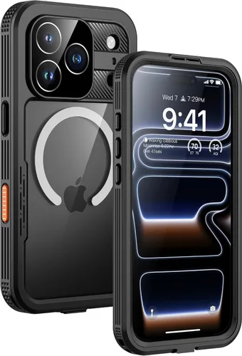 Vista 39 de Lanhiem - Funda magnética para iPhone 16, impermeable, antiespía negro Anti-Spy Negro