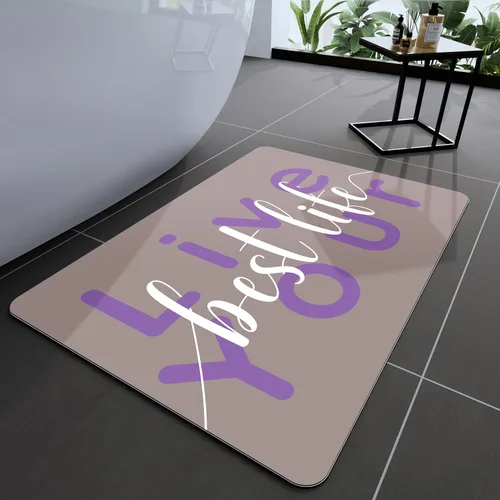 Vista 69 de Tapetes de baño antideslizantes de secado rápido, tapetes de baño de goma súper absorbentes para debajo de la puerta, tapetes de baño para baño, Azul