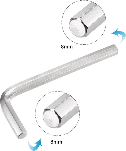 Vista 4 de uxcell Llave hexagonal de 0.315 in, herramienta de reparación CR-V en forma de L