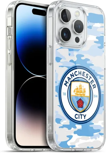 Vista 238 de Head Case Designs Funda de gel con licencia oficial del Manchester City Man City FC Blue Moon Badge Camou [protección de grado militar] compatible