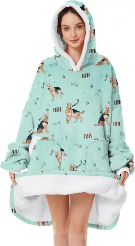 Vista 15 de Zando Manta con Capucha Ponible Manta para Niños y Adultos Manta Cómoda con Capucha Sudadera de Gran Tamaño Sherpa Forro Polar