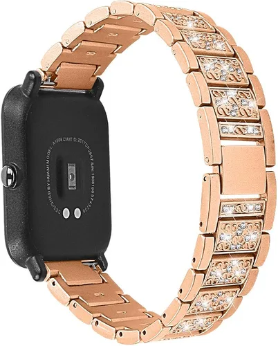 Vista 9 de Correa de metal de acero inoxidable para mujer, compatible con Amazfit GTS 3GTS 2 2eGTR 1.654inBip U proBip Lite