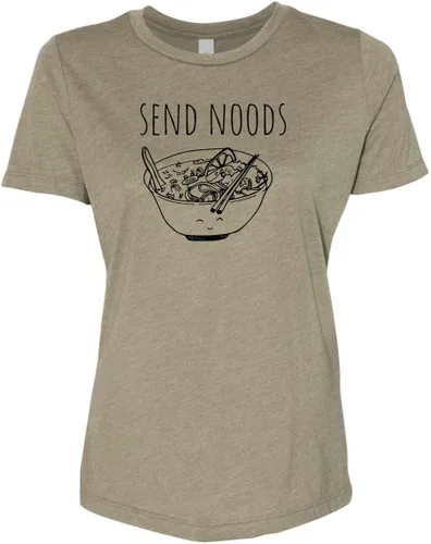 Vista 12 de Cute Women's Screen Printed Crew Neck Tee, Shirts With Sayings, Dusty Blue or Olive
