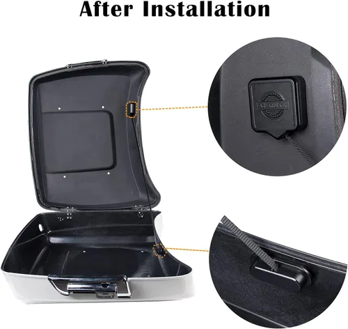Vista 3 de Advanblack US Stock Tour Trunk Pack Tapa Cable retráctil para Harley Aftermarket King Tour Trunk Pack/Chopped/Razor Touring Pack Equipaje