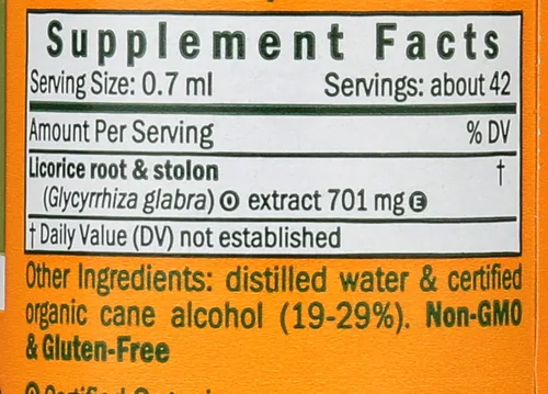 Vista 3 de Herb Pharm Extracto líquido de regaliz orgánico certificado para soporte del sistema endocrino - 1 onza (DLIC01)