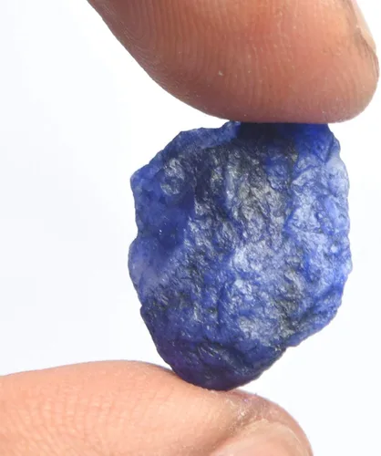 Vista 4 de GEMHUB Gema de zafiro azul auténtico con certificado de zafiro azul natural de 8.00 quilates, zafiro de cristal curativo rugoso, Gema, africano