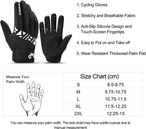 Vista 6 de INBIKE - Guantes para bicicleta de montaña MTB, categoría BMX, categoría ATV, todoterreno, DH, de descenso, para ciclismo, carretera, carreras