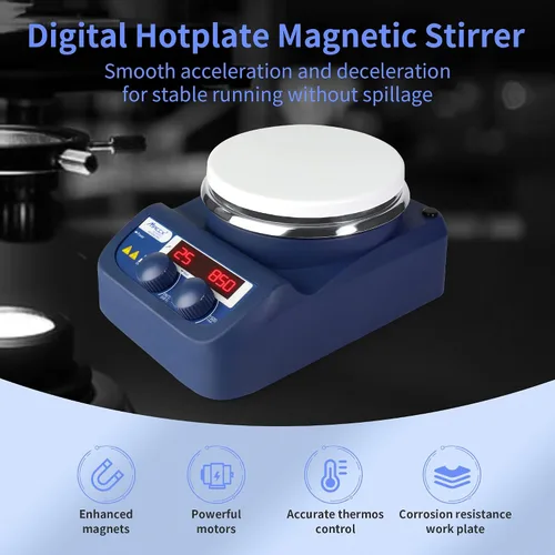 Vista 2 de Agitador magnético con soporte de soporte, máximo 536 ℉/280 ℃