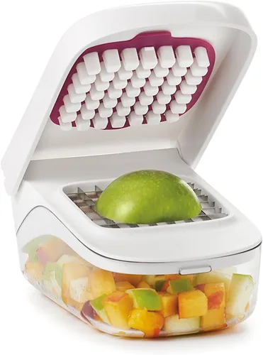 Vista 12 de OXO Good Grips - Picadora de verduras y cebollas con apertura fácil de verter, color blanco (paquete de 12)