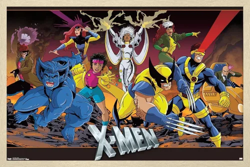 Vista 10 de Trends International Marvel Comics - Póster de pared de grupo de The X-Men, 14.725 x 22.375 pulgadas, versión enmarcada de madera de granero
