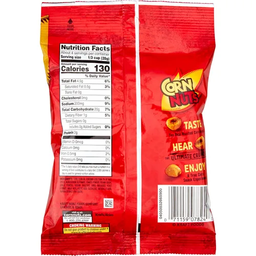 Vista 2 de CORN NUTS Granos de maíz con sabor a barbacoa, aperitivos de maíz crujientes, caja de aperitivos, paquetes variados para adultos, 4 onzas
