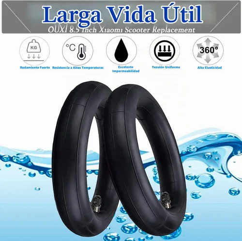 Vista 3 de Cooryda Paquete de 2 Cámaras Interiores de 8.5''x2'', Neumáticos Neumáticos 8 1/2x2 para Scooter Gotrax 50/75-6.1, Xiaomi M365, Ruedas de Repuesto