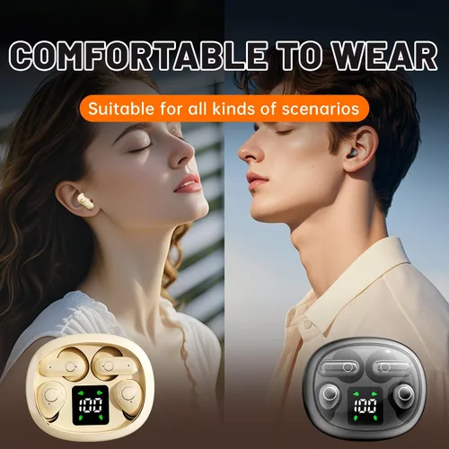 Vista 6 de 2-in-1 Mini Invisible Sleep Bluetooth Earbuds,Small Wireless Sleep Headphones for Side Sleepers,Bluetooth 5.4 Bass Stereo Sound Over-Ear
