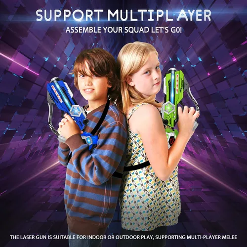 Vista 6 de Juego de 4 pistolas láser con pantalla LED digital, regalos para adolescentes y adultos, niños y niñas, adultos y diversión familiar, regalo