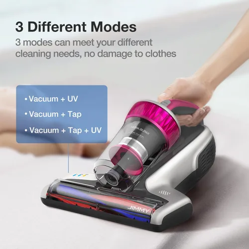 Vista 6 de Aspiradora de colchón Jimmy WB73, aspirador para pelo de mascotas, aspirador de cama con UV y ultrasónico, succión fuerte, reconocimiento de polvo