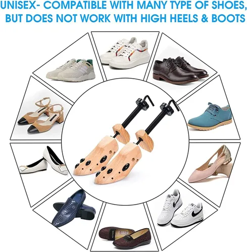 Vista 6 de Un par de zapatos de madera profesional de dos vías para hombres o mujeres, para pies anchos, zapatos ajustados y holgados