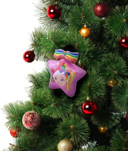 Vista 4 de Ruz JoJo Siwa - Juego de adornos de Navidad de estrella y unicornio, decoración de árbol para interiores y exteriores, paquete de 2