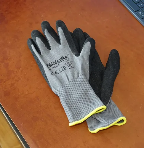 Vista 6 de Corestar Safety - Guantes de trabajo de microespuma de nitrilo con revestimiento de palma de nailon sin costuras