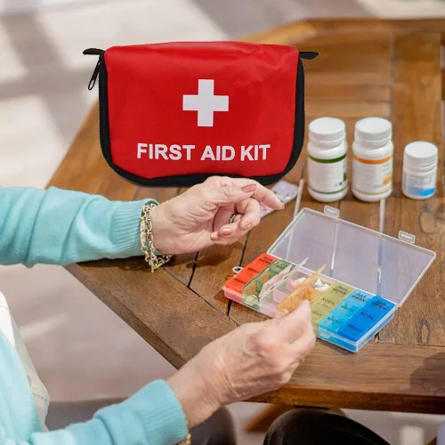 Vista 7 de Eforcase Bolsa vacía de primeros auxilios de viaje, bolsa médica vacía portátil, bolsa vacía para medicamentos, bolsa vacía de almacenamiento