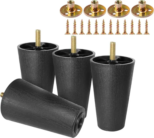Vista 24 de 4 patas de sofá de plástico de 1-1/2 pulgadas con tuerca de placa, perno M8-1.25, ensanchar