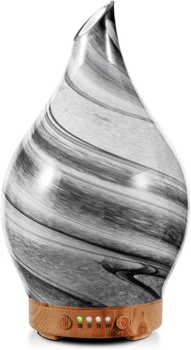 Vista 8 de Porseme Difusor de Aceite Esencial de 280ml, Difusor de Aroma 3D de Vidrio Soplado a Mano, Difusor Ultrasónico de Aromaterapia de Niebla Fresca