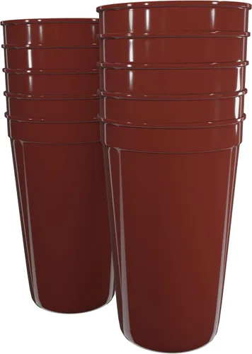 Vista 102 de PartyPrints Paquete de 100 vasos pequeños de plástico en blanco reutilizables de 10 a 12 onzas, vasos de estadio a granel, sin BPA, aptos